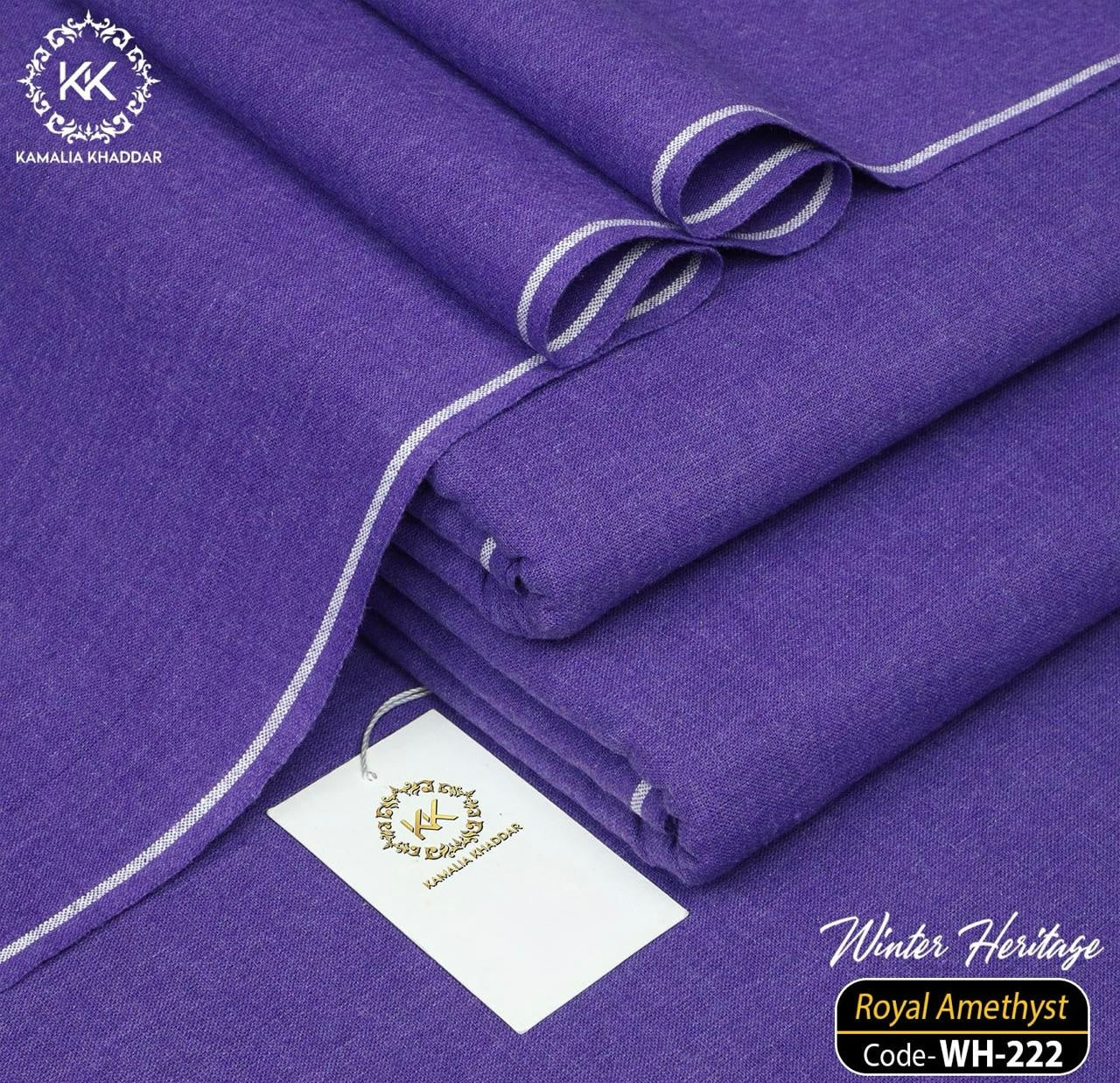 Royal Amethyst Kamalia Khaddar – Premium Handwoven Winter Luxe Fabric 💎
