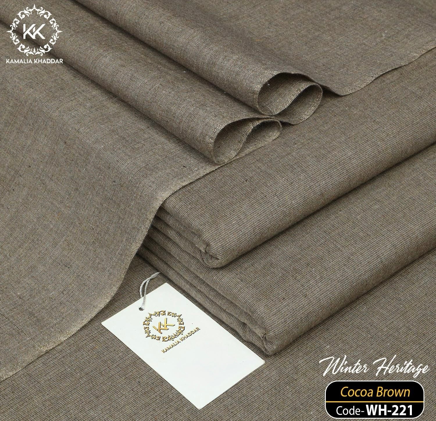 Cocoa Brown Light Kamalia Khaddar β Premium Handwoven Winter Luxe Fabric π§΅