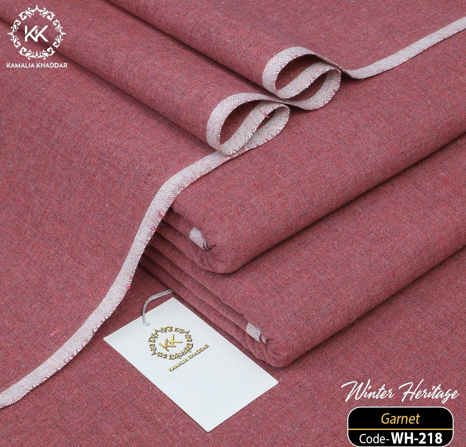 Garnet Kamalia Khaddar β Handwoven Winter Luxe Heritage Fabric π