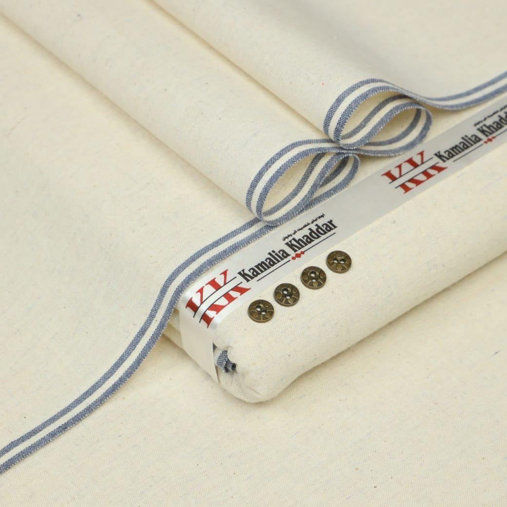 Off White Kamalia Khaddar – Premium Handspun & Handwoven Winter Luxe Fabric 🧵