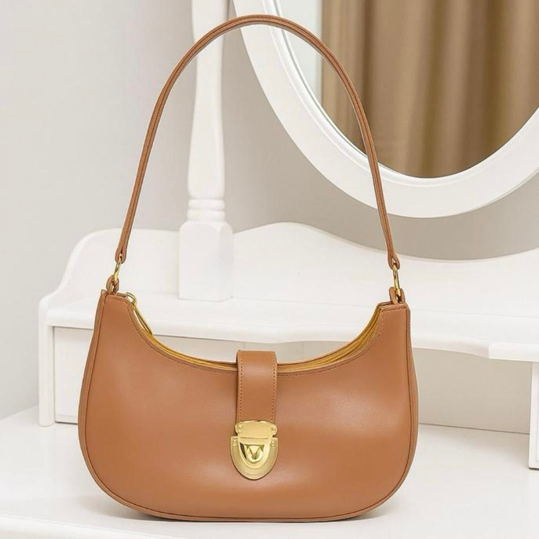 🤎🌙 Brown Moon Bag – Classic Crescent Crossbody Handbag for Women ✨👜