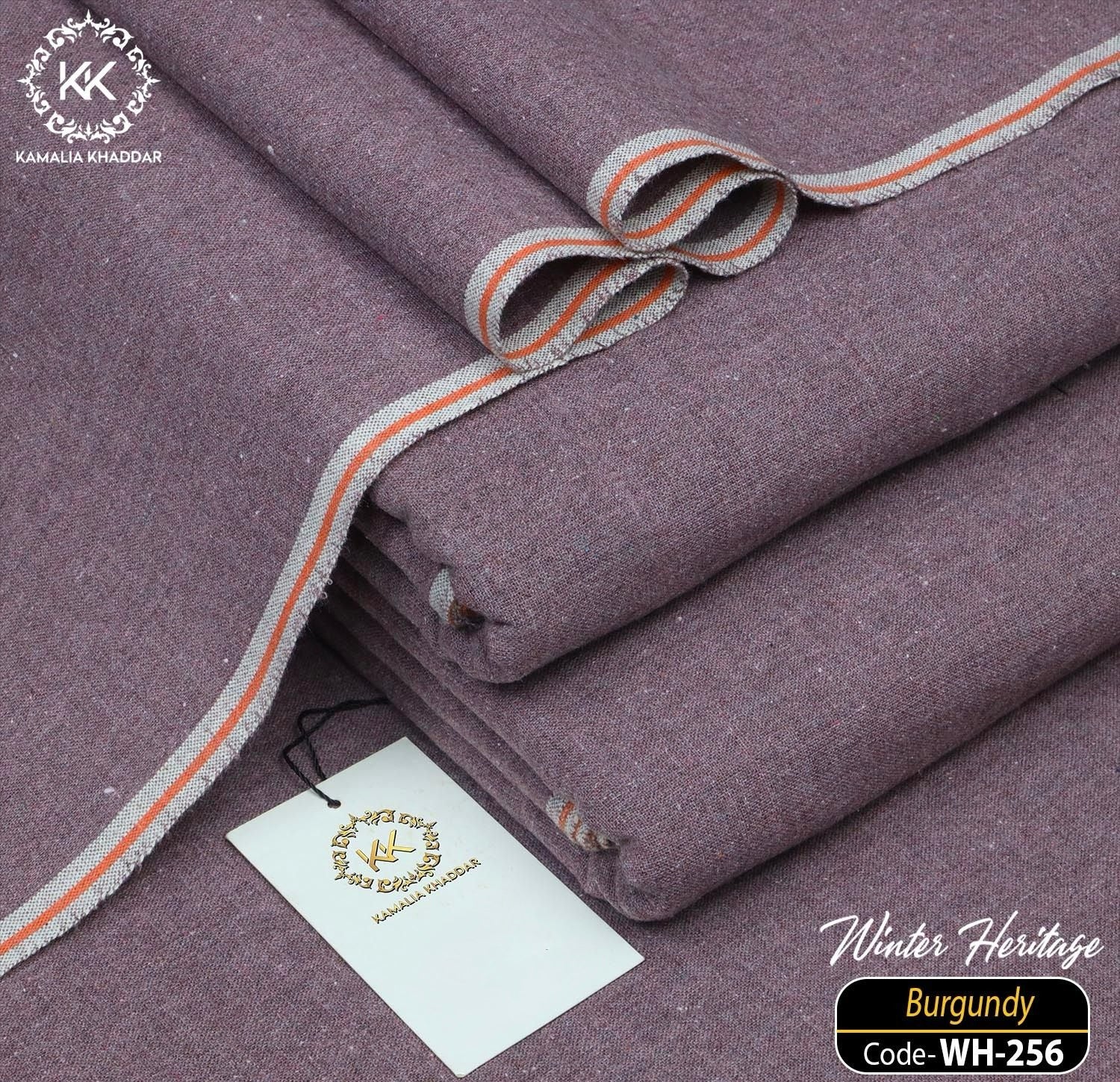 Burgundy Kamalia Khaddar – Premium Handspun & Handwoven Winter Luxe Fabric 🧵