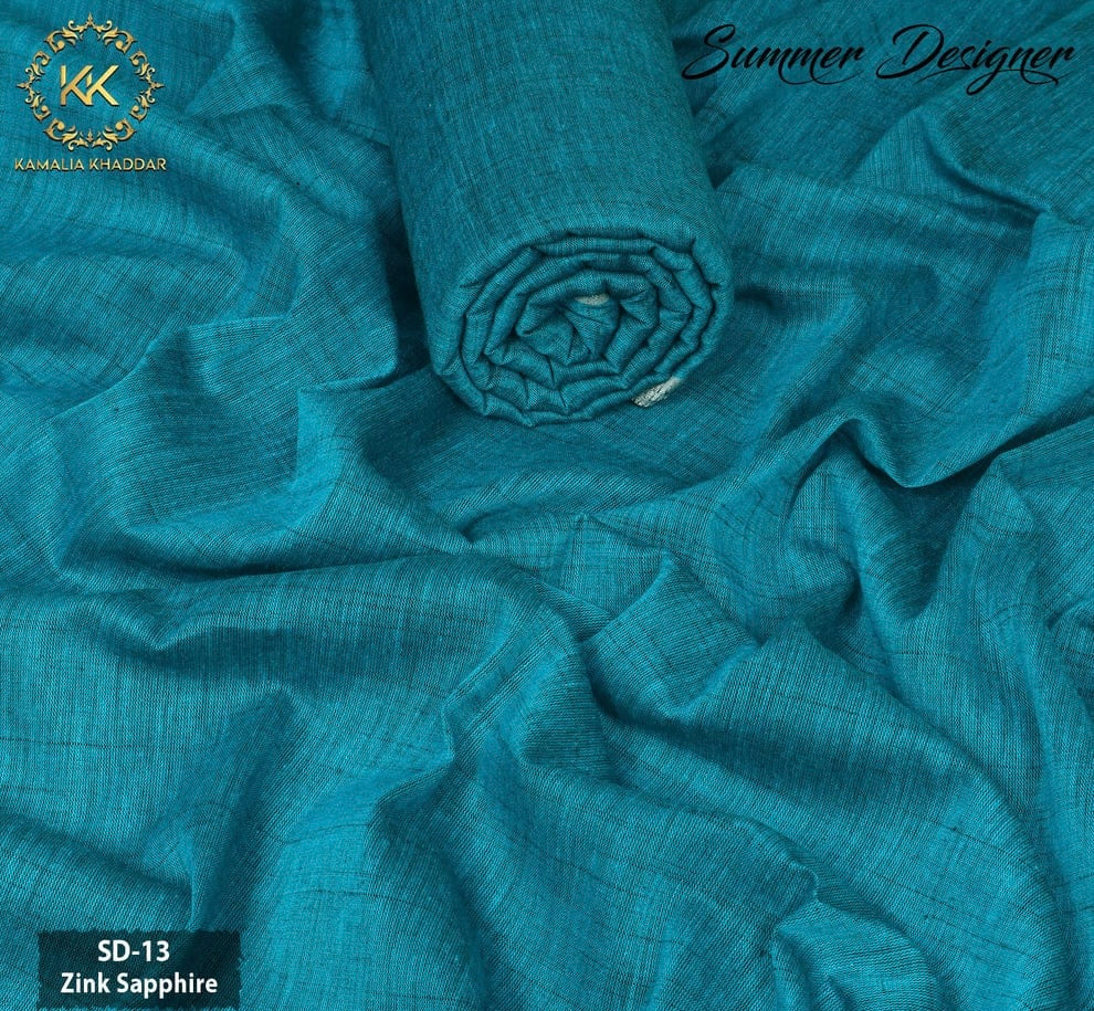 Zinc Sapphire Kamalia Khaddar – 100% Pure Handwoven Fabric | Luxe Signature Collection | Since 1983 🧵💎🔷SD-13