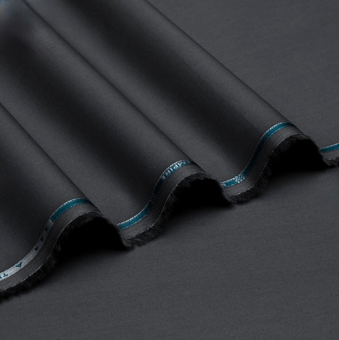 ✨ Premium Jet Black Super Fine Suiting Fabric – Unstitched Classic Elegance
