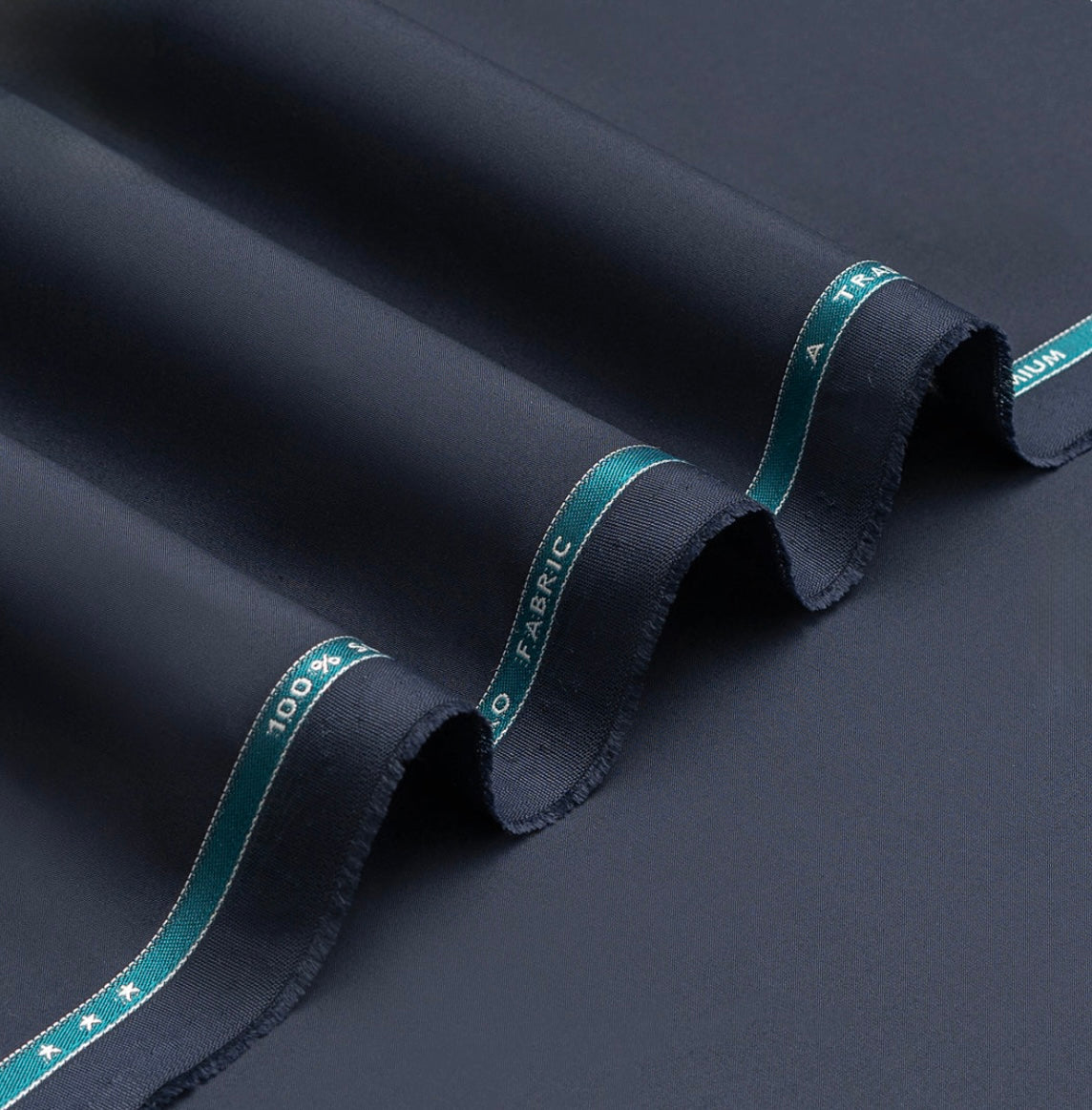 ✨ Premium Navy Blue Super Fine Suiting Fabric – Unstitched Elegance