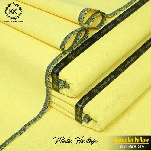Aureolin Yellow Kamalia Khaddar – Handwoven Winter Luxe Collection ✨