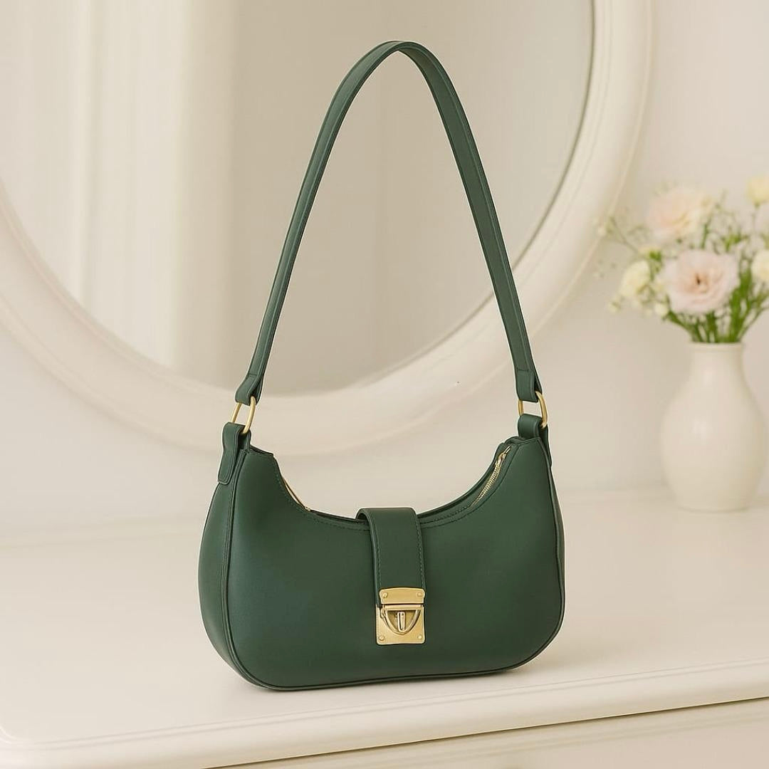 💚🌙 Green Moon Bag – Trendy Crescent Crossbody Handbag for Women ✨👜