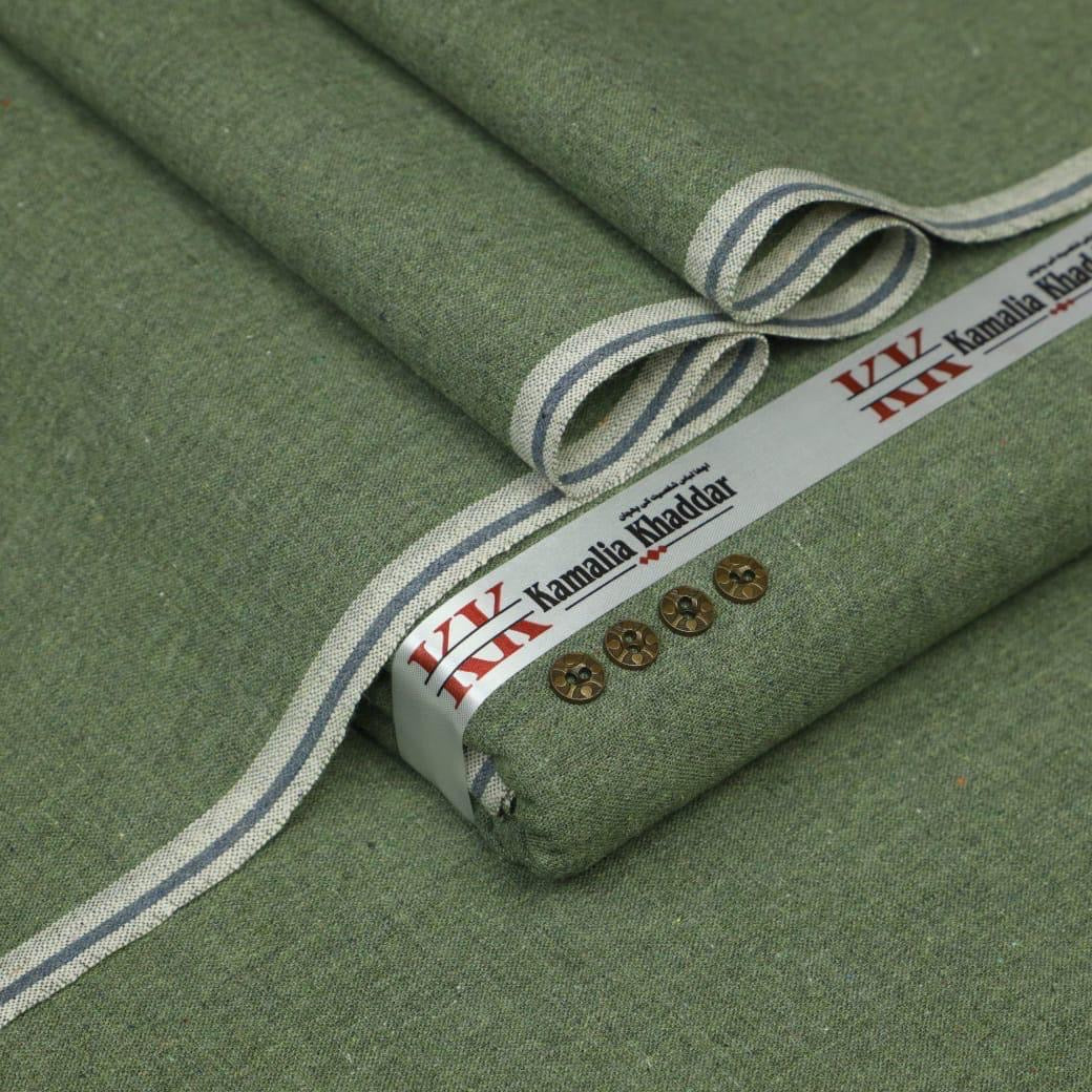 Bright Green Kamalia Khaddar – Premium Handspun & Handwoven Winter Luxe Fabric 🧵