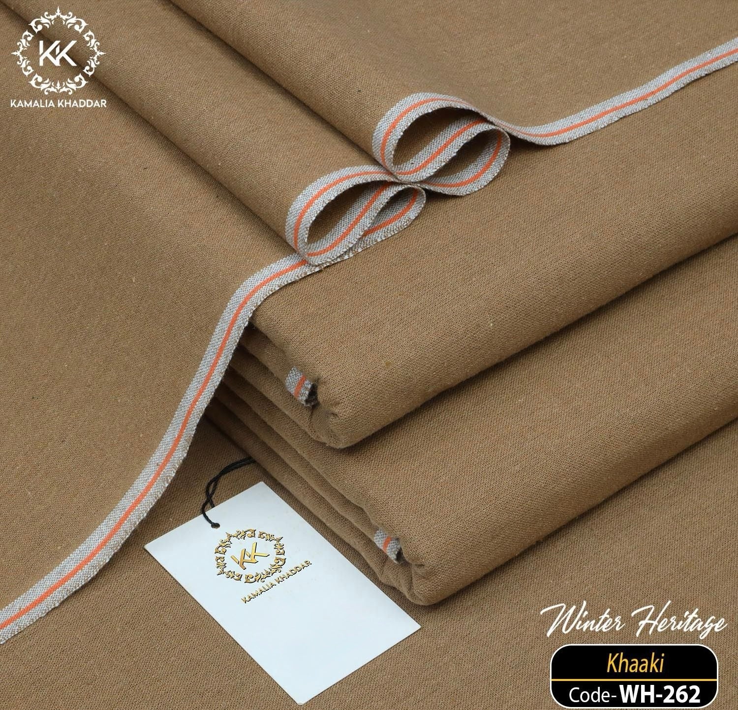Khaaki Kamalia Khaddar – Premium Handspun & Handwoven Winter Luxe Fabric 🧵