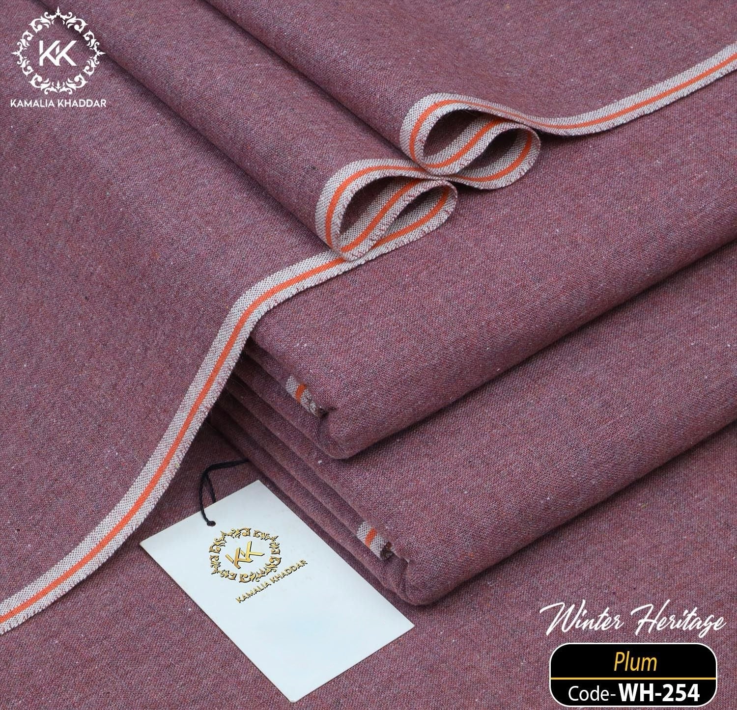 Plum Kamalia Khaddar – Premium Handwoven Winter Luxe Fabric 💜