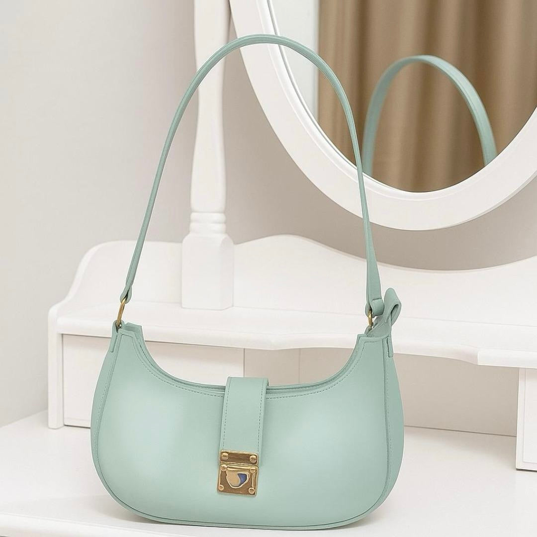 🌿🌙 Mint Green Moon Bag – Fresh Crescent Crossbody Handbag for Women ✨👜