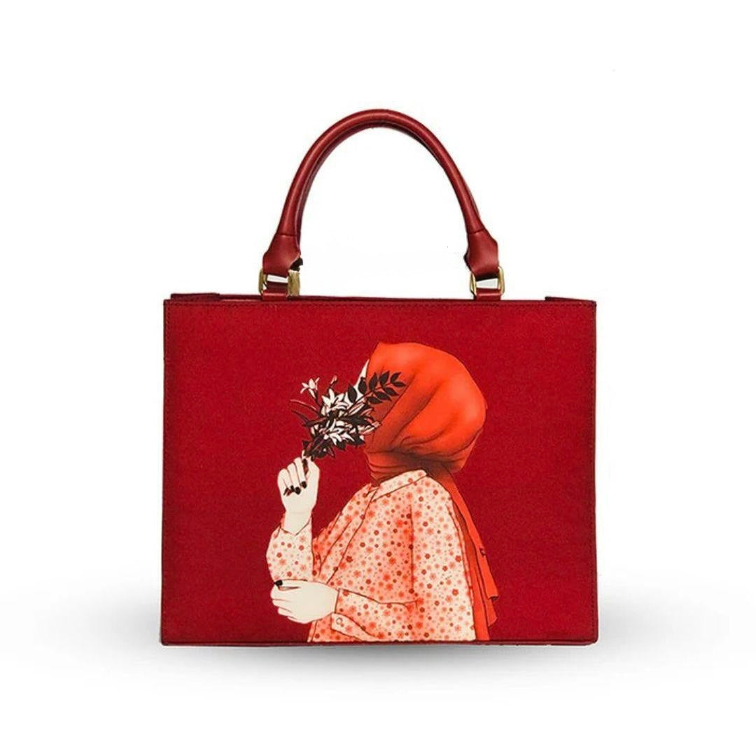 ❤️🧕🌙 Red Hijab Bag – Bold Crescent Crossbody Handbag for Modest Fashion ✨👜