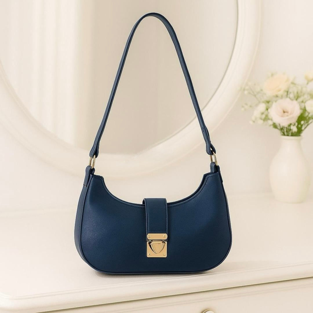 💙🌙 Dark Blue Moon Bag – Stylish Crescent Crossbody Handbag for Women ✨👜