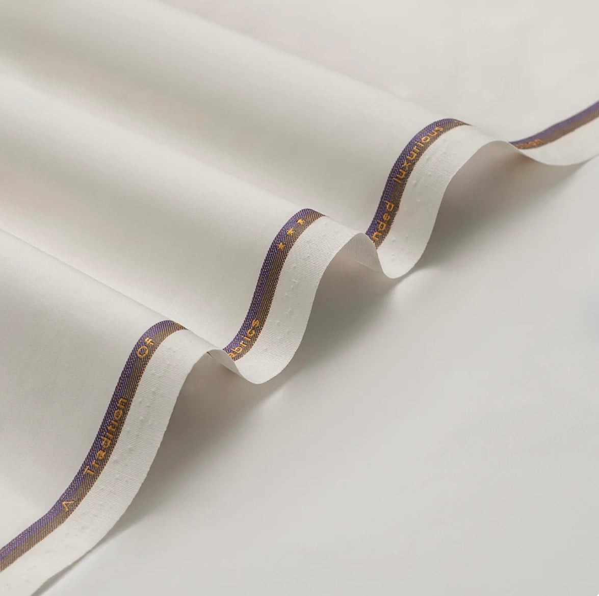 ✨ Premium Off-White Super Fine Suiting Fabric – Unstitched Elegance