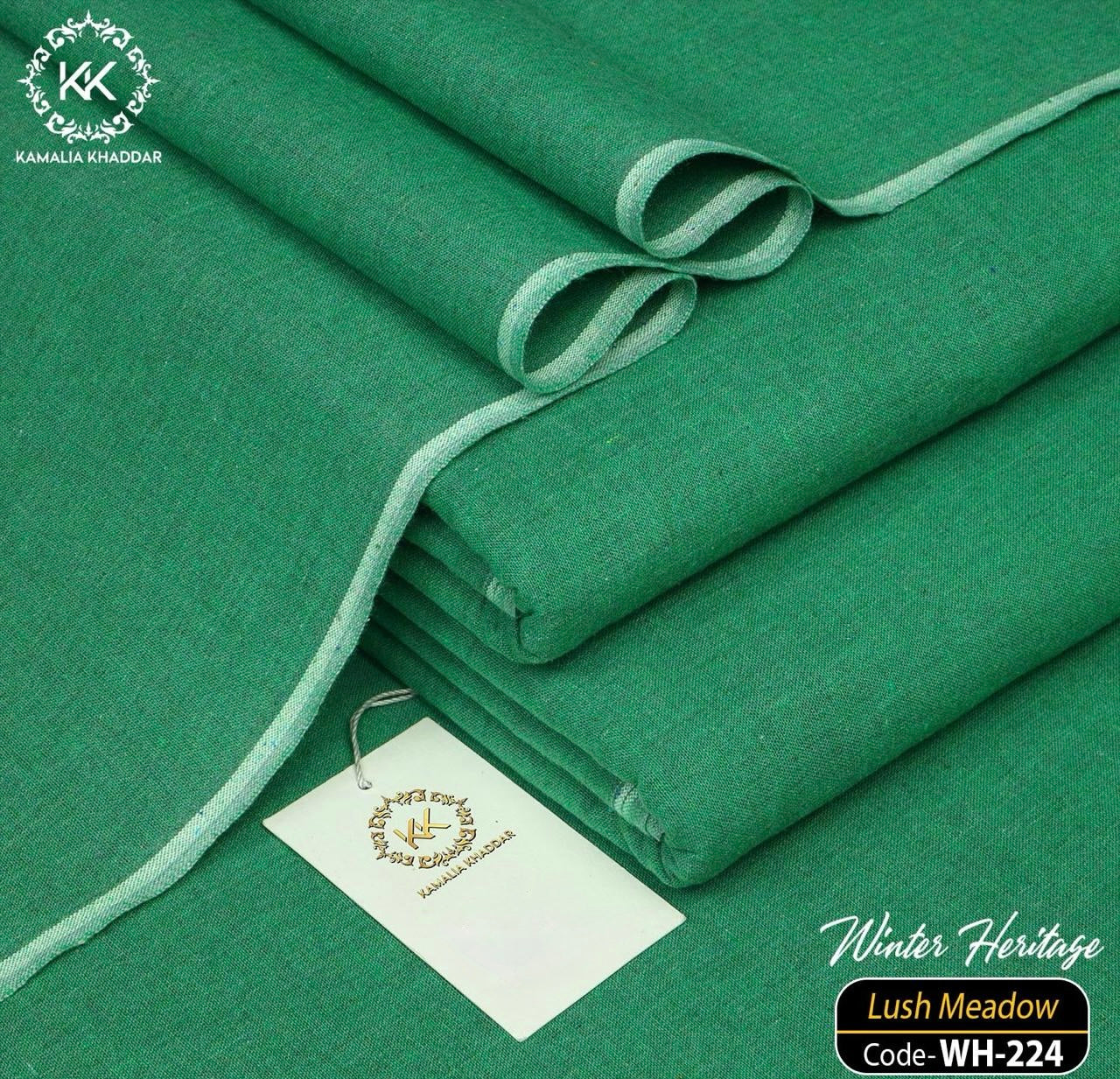Lush Meadow Kamalia Khaddar – Handwoven Winter Luxe Heritage Fabric 🍃
