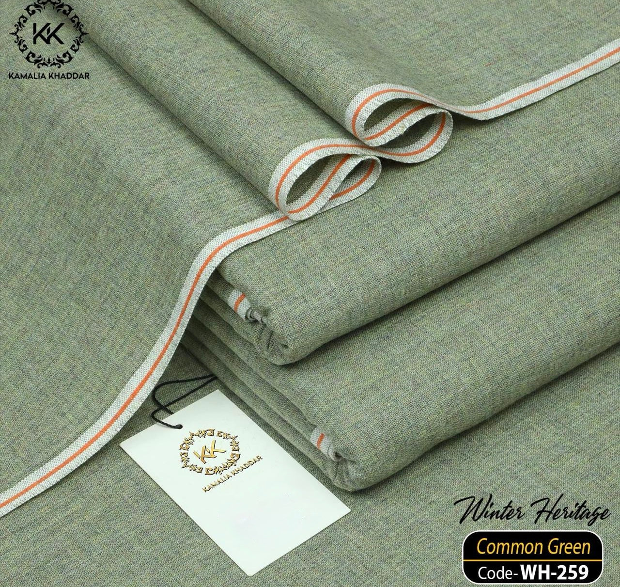 Common Green Kamalia Khaddar – Premium Handwoven Winter Collection 🍃