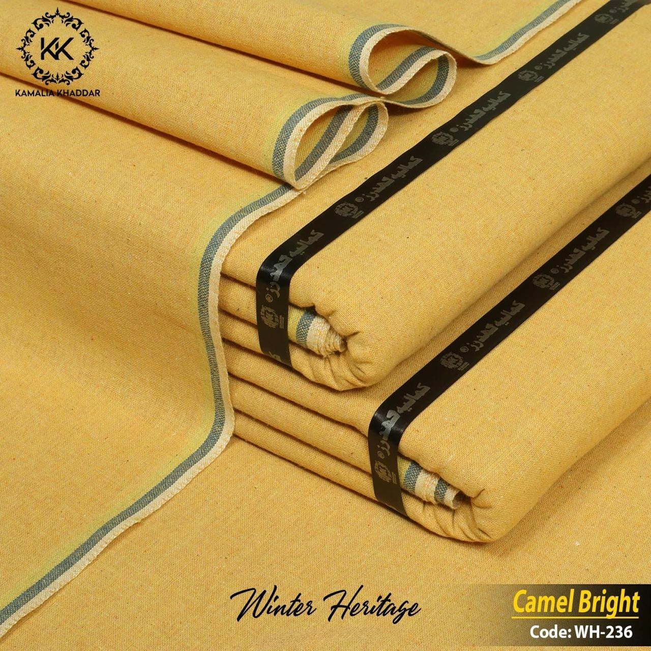 Camel Bright Kamalia Khaddar – Premium Handwoven Winter Luxe Fabric 🧵